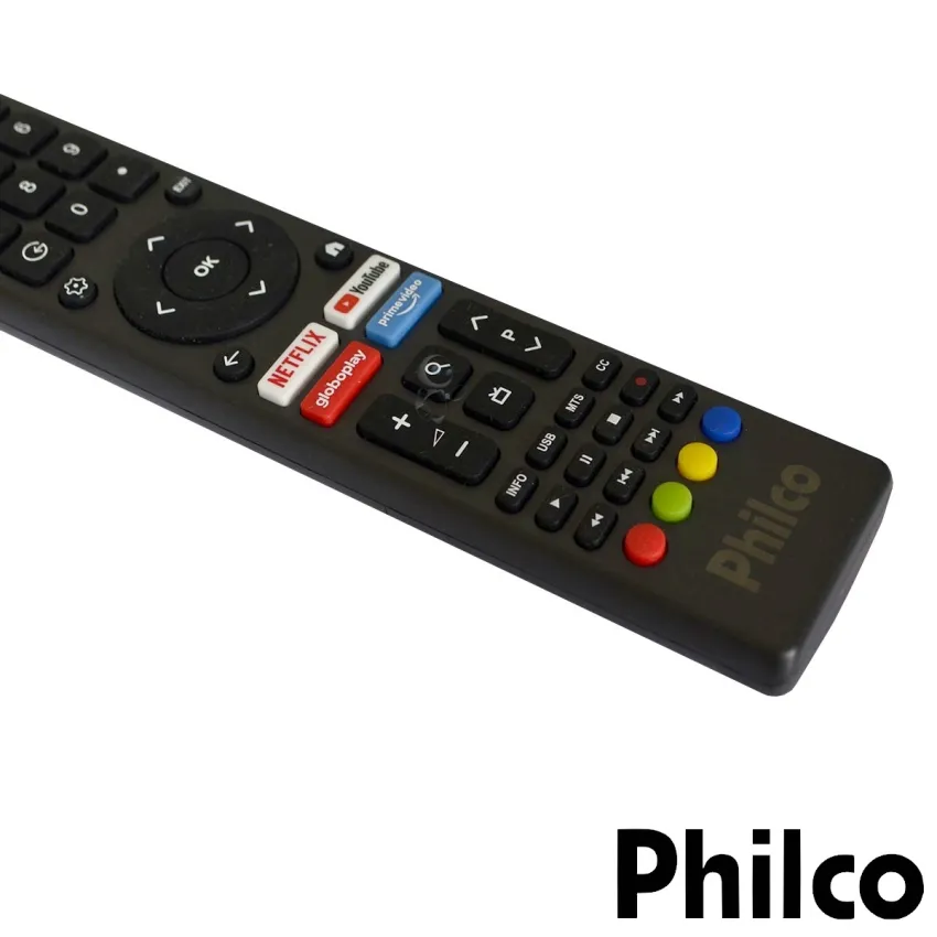 CONTROLE REMOTO PHILCO SMART **ATALHOS: NETFLIX / YOUTUBE / GLOBOPLAY / PRIME VÍDEO**