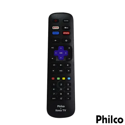 CONTROLE REMOTO PHILCO ROKU TV RC-NWIR3026000082 NETFLIX / PRIME VIDEO / GLOBO PLAY / APPLE TV+
