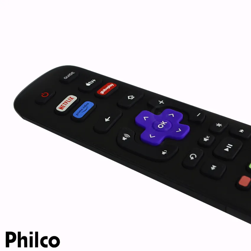CONTROLE REMOTO PHILCO ROKU TV RC-NWIR3026000082 NETFLIX / PRIME VIDEO / GLOBO PLAY / APPLE TV+