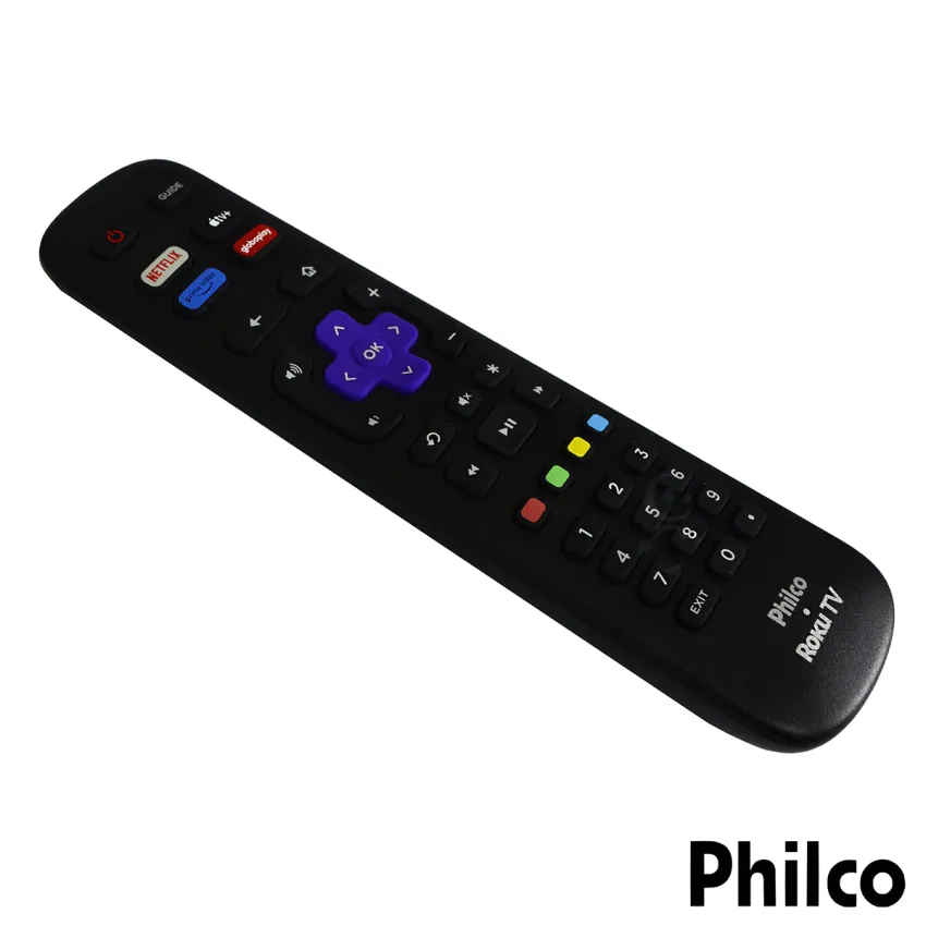 CONTROLE REMOTO PHILCO ROKU TV RC-NWIR3026000082 NETFLIX / PRIME VIDEO / GLOBO PLAY / APPLE TV+