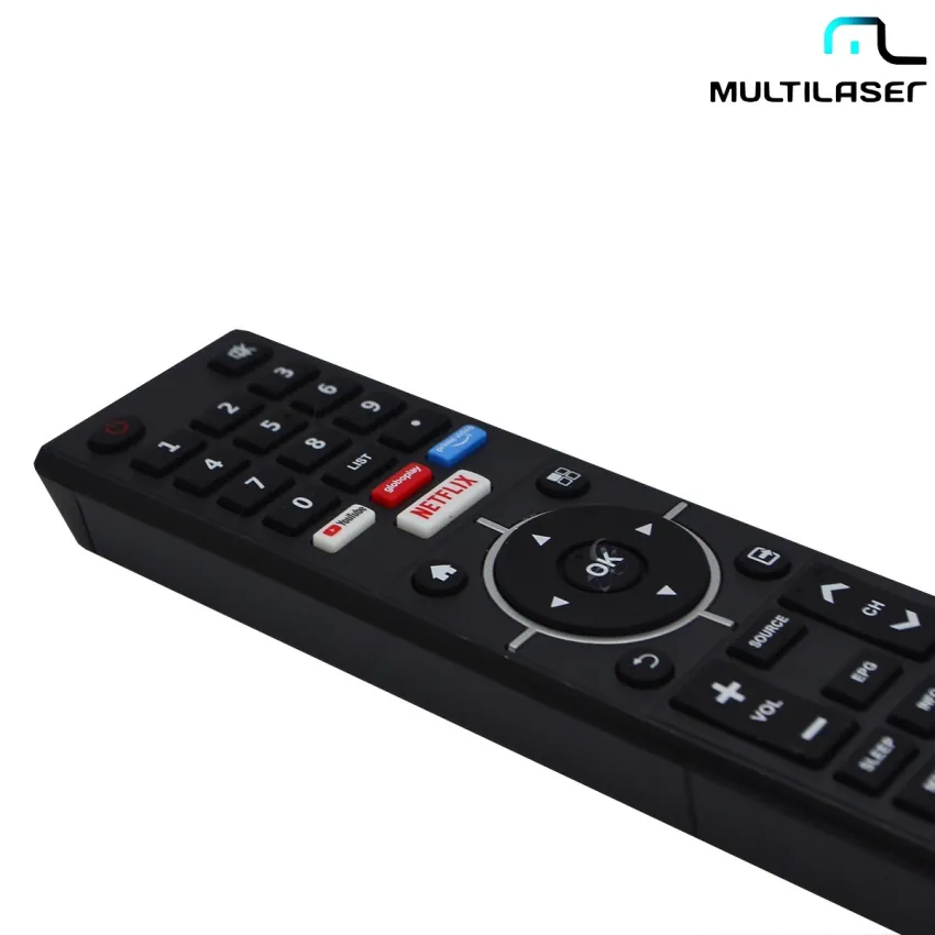 CONTROLE REMOTO MULTILASER Tl025 Tl028 Tl039 ATALHOS: YOUTUBE | GLOBOPLAY | PRIME VIDEO | NETFLIX