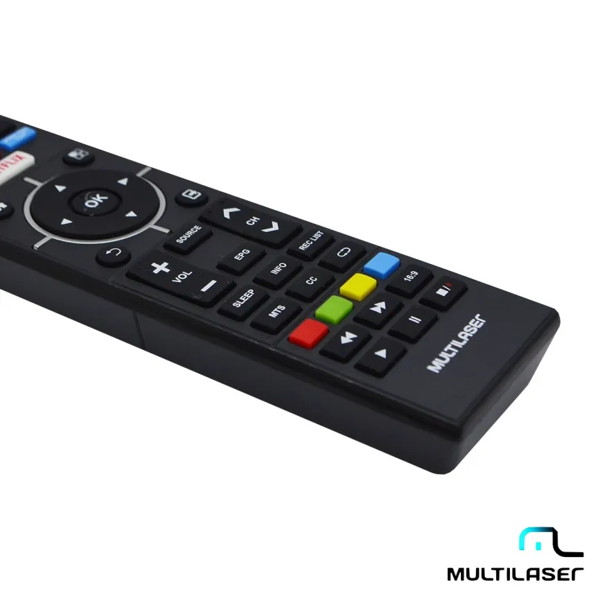 CONTROLE REMOTO MULTILASER Tl025 Tl028 Tl039 ATALHOS: YOUTUBE | GLOBOPLAY | PRIME VIDEO | NETFLIX