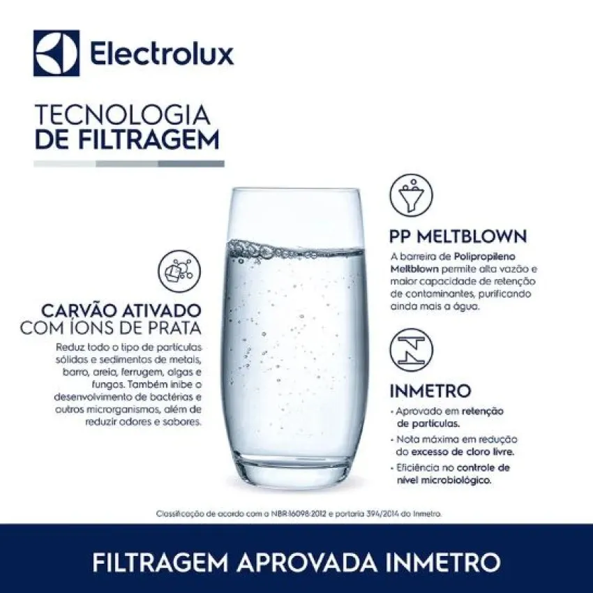 FILTRO DE ÁGUA ELECTROLUX PARA PURIFICADOR PAPPCA40 PE11B PE11X PC41B PC41X PH41B PH41X | A11954301