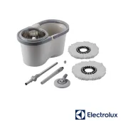 MOP MENALUX ELECTROLUX GIRATÓRIO COM CESTO INOX E REFIL EXTRA DE MICROFIBRA | CAPACIDADE: 6,5L | BRANCO | A23072301