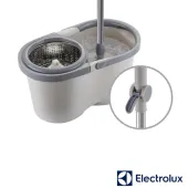 MOP MENALUX ELECTROLUX GIRATÓRIO COM CESTO INOX E REFIL EXTRA DE MICROFIBRA | CAPACIDADE: 6,5L | BRANCO | A23072301