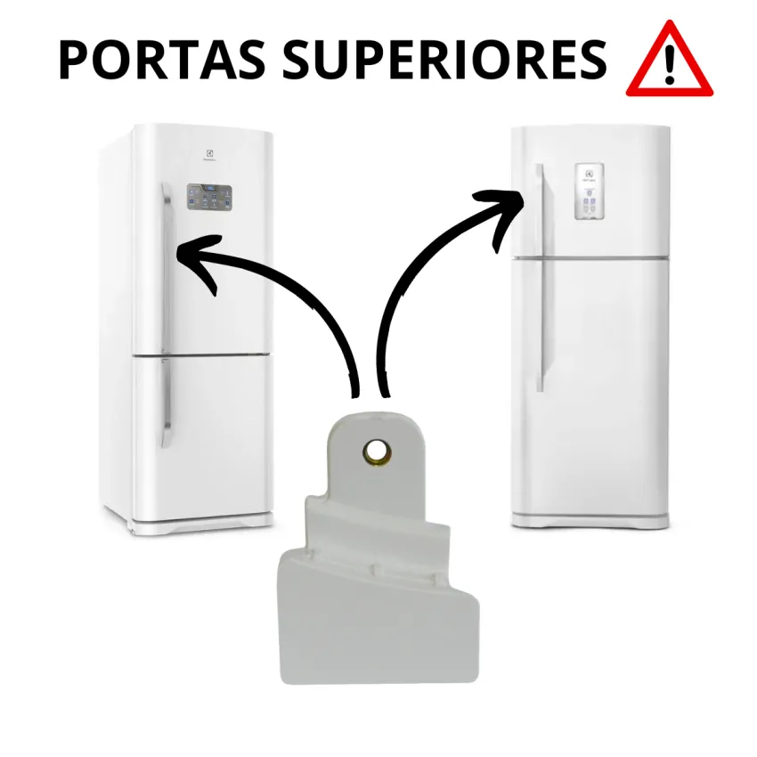 FIXADOR / SUPORTE DO PUXADOR DA PORTA REFRIGERADOR DB52 DB53 IB52 IB53 TF51 TF52 ELECTROLUX | COR: BRANCO | A07412401