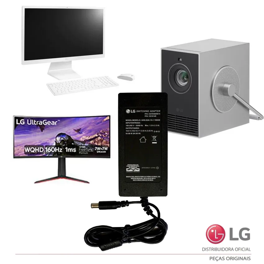 FONTE EXTERNA LG ADS-65AI-19-3 19V - 3.42A | 22V30R-L CSAB-00914 CSAC-012K 24CK550W-1C | EAY65689615