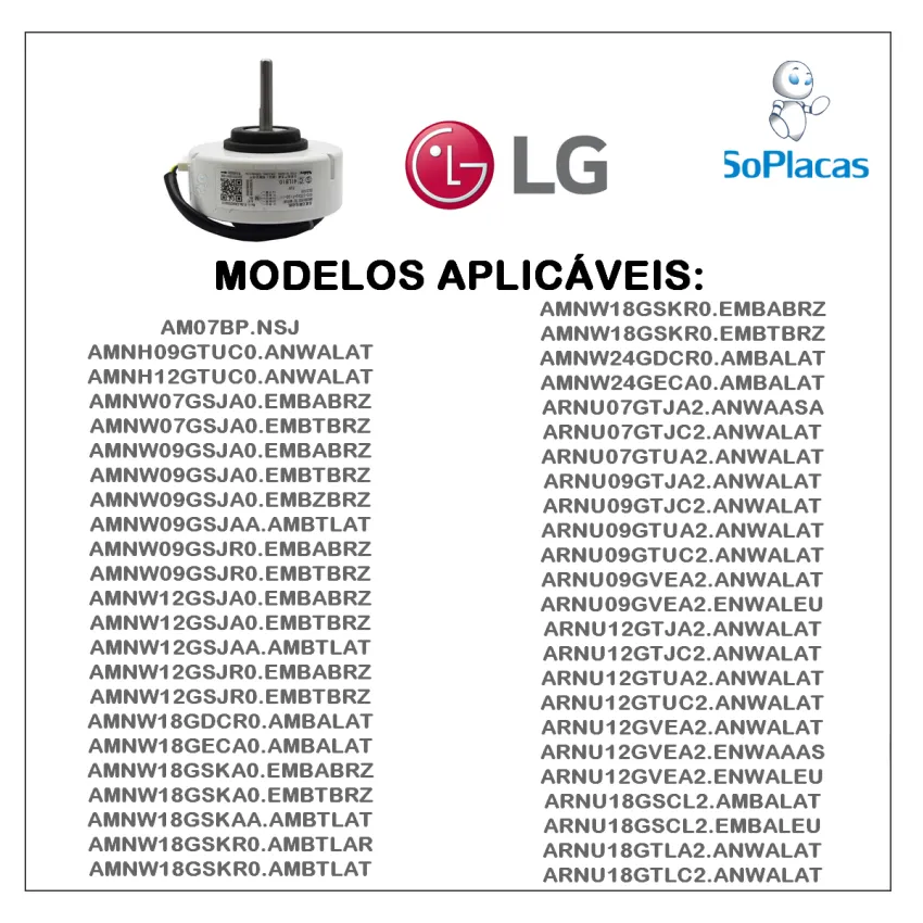 MOTOR VENTILADOR EVAPORADORA LG EAU62004010 4681A20091K/V NOVO | ORIGINAL