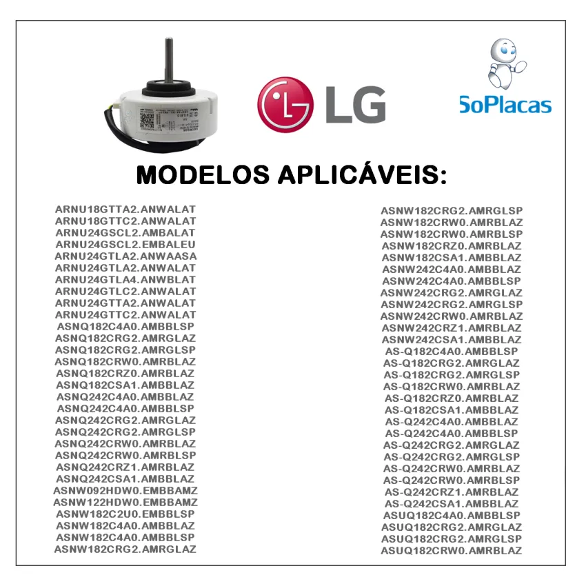 MOTOR VENTILADOR EVAPORADORA LG EAU62004010 4681A20091K/V NOVO | ORIGINAL