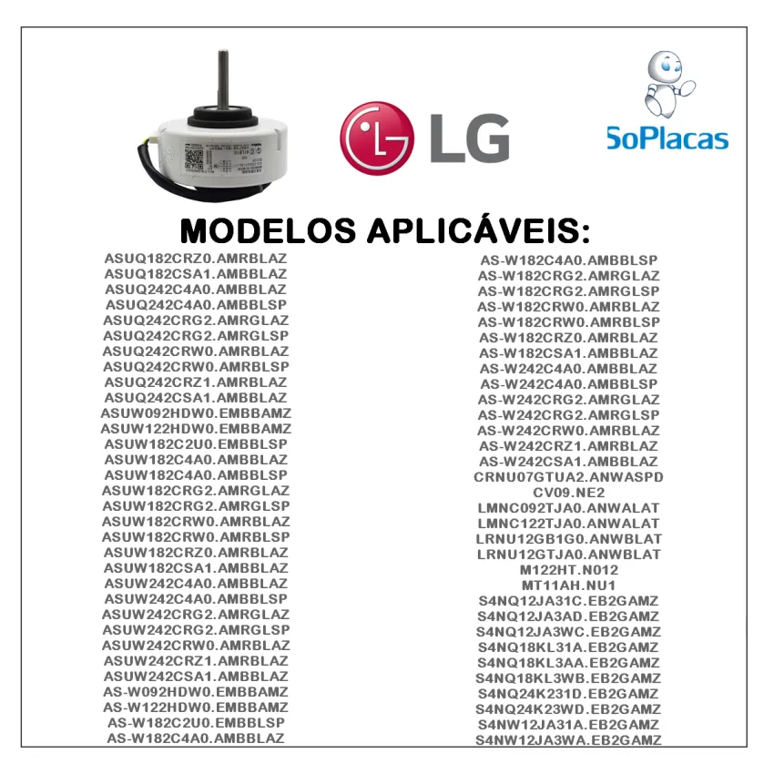 MOTOR VENTILADOR EVAPORADORA LG EAU62004010 4681A20091K/V NOVO | ORIGINAL