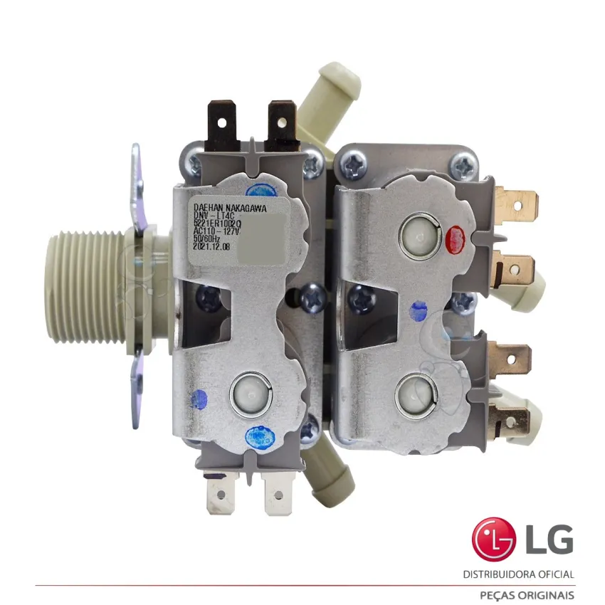 VALVULA DE ENTRADA ÁGUA 4 VIAS LAVA E SECA 110V LG WD-1250ARD WD-1250ERD WD-S12MPAC 5221ER1002C