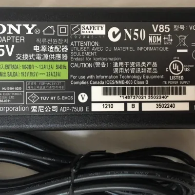 FONTE EXTERNA SONY VGN-FZ240E VGN-N325E VGP-AC19V37 100-240V ~ 1.3A(1.3A) 50-60Hz 1-487-370-21 148737021