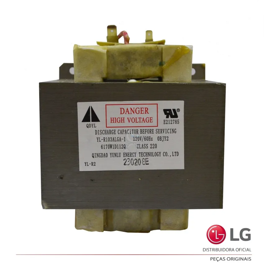 TRANSFORMADOR PARA FORNO MICROONDAS LG MP9488S MP9488SC 120V 13.3A 1.59KVA 6170W1D112H 6170W1D112G