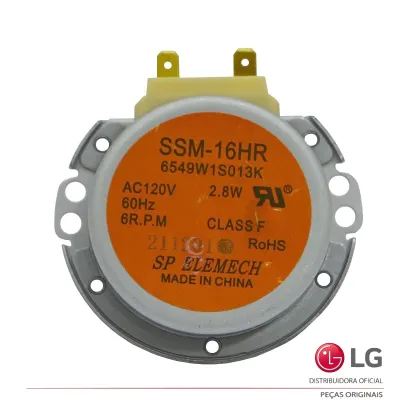 MOTOR DO PRATO GIRATÓRIO MICROONDAS LG MC7646U MJ3281BP MJ3284BP MJ3881BC SSM-16HR AC120V 60Hz 6R.P.M 6549W1S013K