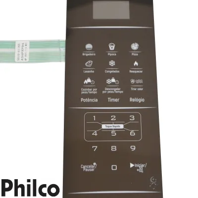 MEMBRANA TECLADO MICROONDAS PHILCO BMO34EB A34PXP94 5010-01165 | NOVA