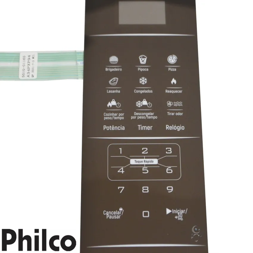 MEMBRANA TECLADO MICROONDAS PHILCO BMO34EB A34PXP94 5010-01165 | NOVA