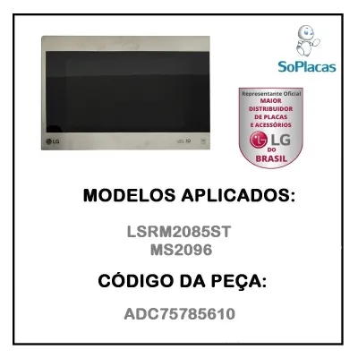 PORTA COMPLETA MICROONDAS LG LSRM2085ST MS2096 ADC75785610 - NOVA ORIGINAL