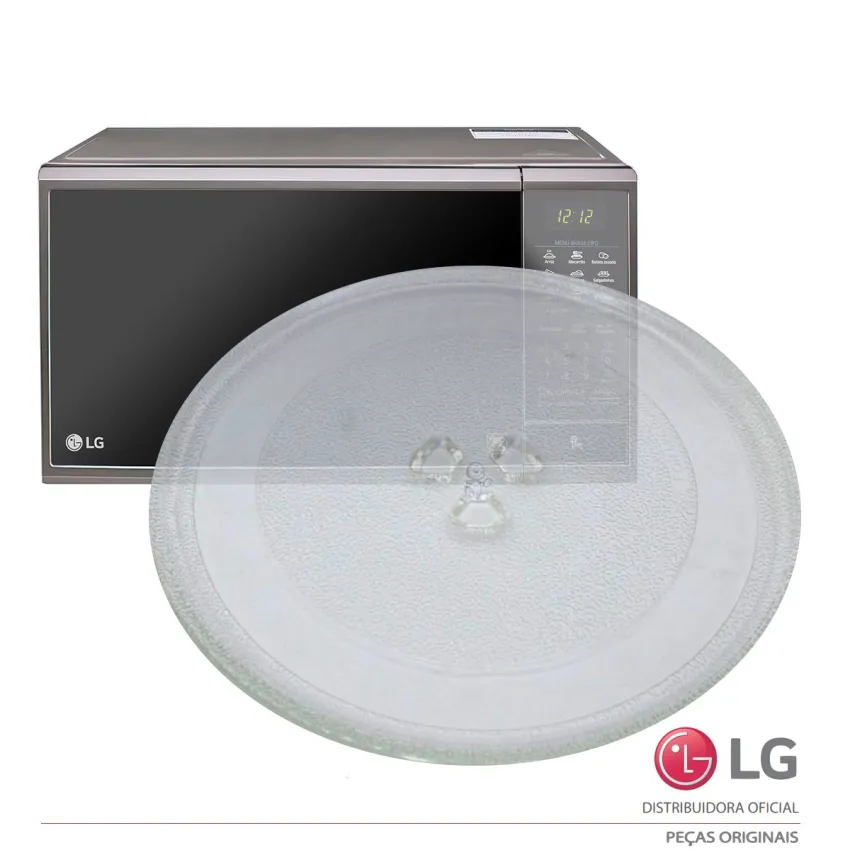 PRATO GIRATÓRIO DE MICROONDAS LG 3390W1G005E C/TREVO 245mm - ORIGINAL