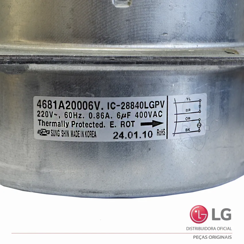 MOTOR EVAPORADORA CASSETE LG AR CONDICIONADO LMNC482TDA0 LMNH482TDA0 LRNV362TDA0 LRNV382TDA0 4681A20006V | ORIGINAL