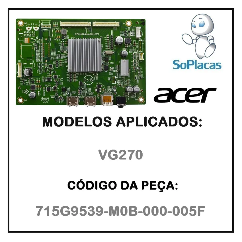 PLACA PRINCIPAL MONITOR ACER VG270 715G9539-M0B-000-005F | ORIGINAL
