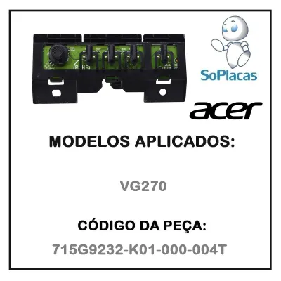 TECLADO DE FUNÇÕES ACER VG270 715G9232-K01-000-004T | ORIGINAL