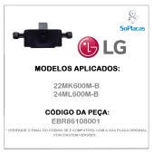 PLACA BOTÃO POWER LG 22MK600M-B 24ML600M-B EBR86108001 | ORIGINAL