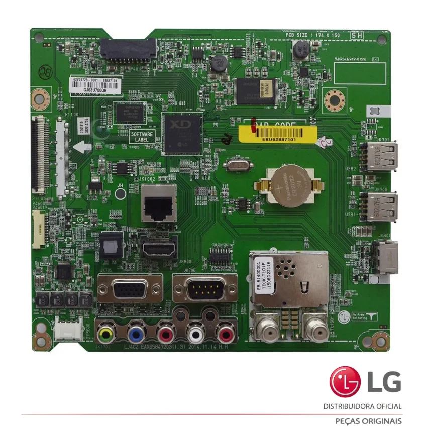 PLACA PRINCIPAL LG 32LY540S 32LY540S-SA EBU62887101 EBT63322501 EBT63322508 EAX65847203 | NOVA