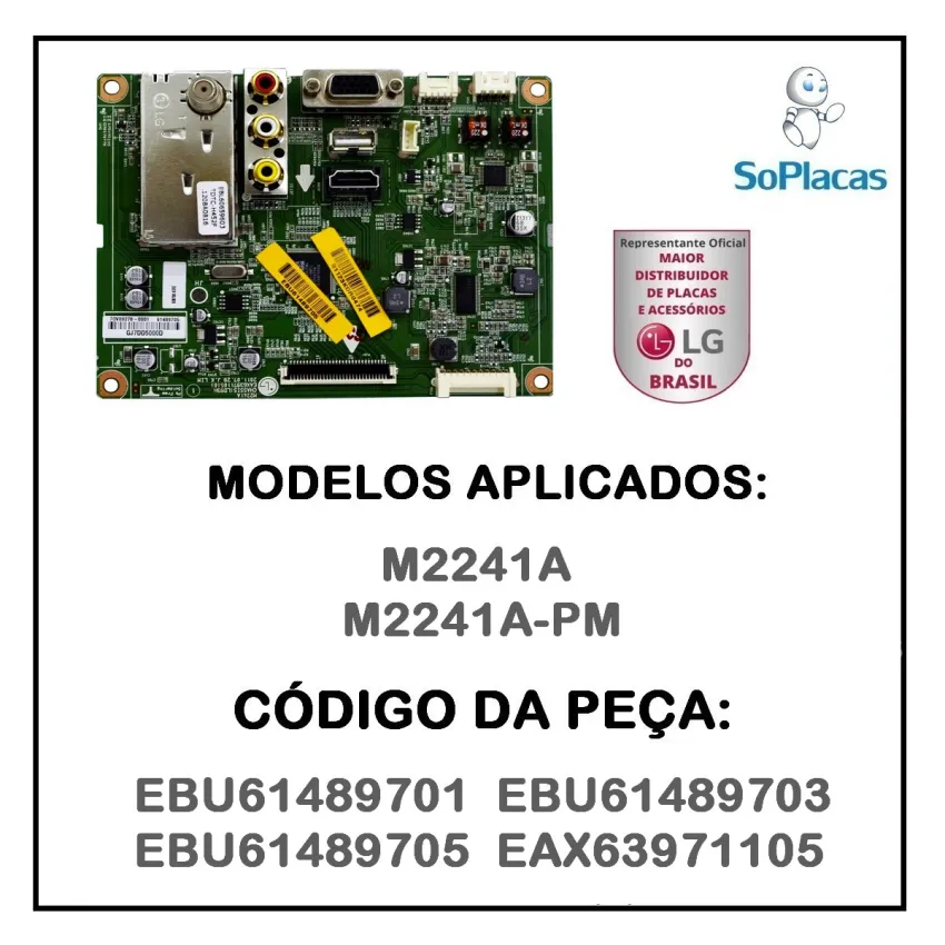 PLACA PRINCIPAL LG M2241A M2241A-PM EBU61489701 EBU61489703 EBU61489705 EAX63971105