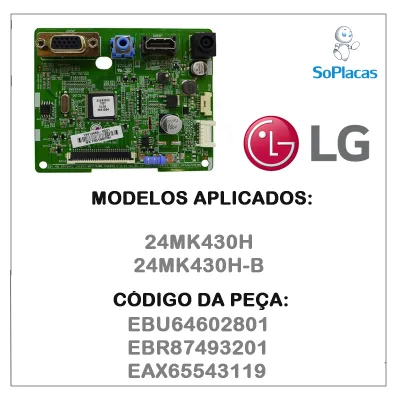 PLACA PRINCIPAL LG 24MK430H-B EBU64602801 EBU64792501 EBR87493201 CRB38438701 EAX65543119 | ORIGINAL