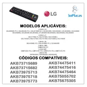 CONTROLE REMOTO LG 32LB5600 32LB560B 39LB5600 42LB5600 47LB5600 50LB5600 55LB5600 | AKB73715689