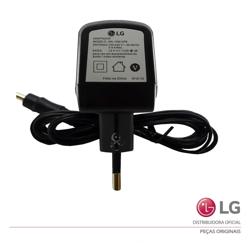 FONTE EXTERNA LG BP126 BP325 BP325N BP450 EAY62851503 WA-12M12FB  100-240 V ~ 50-60Hz    12V - 1A | 12VOLTS | ORIGINAL