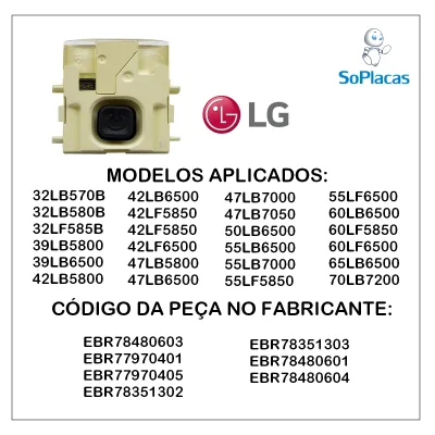 PLACA DO SENSOR / BOTÃO POWER LG 32LB570B 32LB580B 32LF585B 39LB5800 EBR78351302 EBR78351301 EBR78480603 | ORIGINAL 