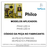 PLACA FONTE PHILCO PH42 LED A | PH46 LED A 40-PE4210-PWN1XG 08-PE421C1-PW200AA | ORIGINAL
