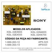 PLACA FONTE SONY APS-323 KDL-32EX655 KDL-32EX555 KDL-32NX655 KDL-32HX755 1-886-263-12 1-886-263-13