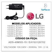 FONTE EXTERNA LG ADS-40MSG-19 14U380-L 14U390-L 14Z950-G 15U340-E EAY63128702 19 VOLTS | ORIGINAL