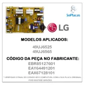 PLACA FONTE LG 49UJ6525 49UJ6565 EAY64491201  EBR84017001 EBR84080701| ORIGINAL