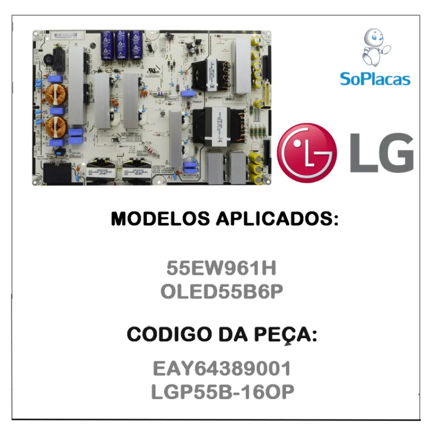 PLACA FONTE LG OLED55B6P 55EW961H EAY64389001 LGP55B-16OP - ORIGINAL