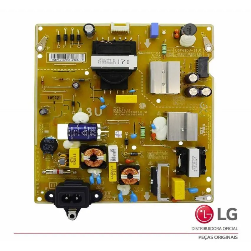 PLACA FONTE LG 43UJ6300 43UK6310 43LU660H EAY64529501 EBR84077401 EAX67209001 - ORIGINAL