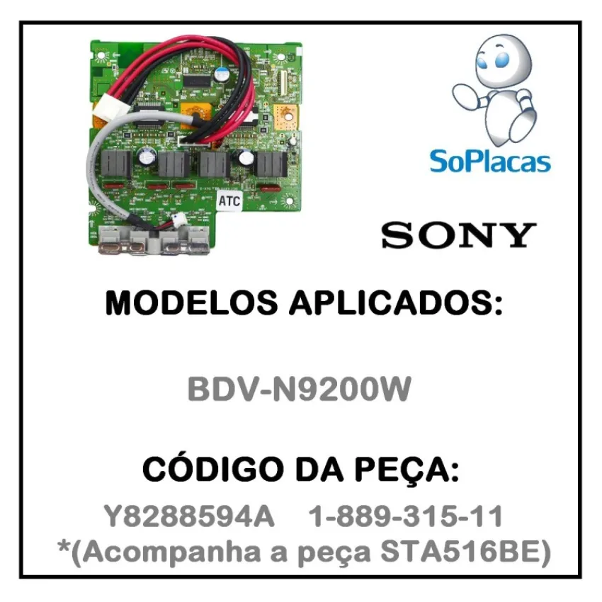 PLACA AMPLIFICADORA SONY BDV-N9200W Y8288594A 1-889-315-11 (C/STA516BE)