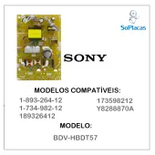 PLACA FONTE SONY BDV-HBDT57 1-893-264-12 , 1-734-982-12 , 189326412 , 173598212, Y8288870A