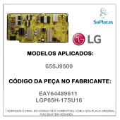 PLACA FONTE LG 65SJ9500 EAX67170501 EAY64489611 LGP65H-17SU16