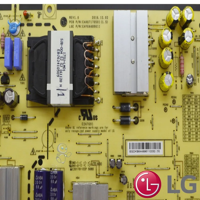 PLACA FONTE LG 65SJ9500 EAX67170501 EAY64489611 LGP65H-17SU16