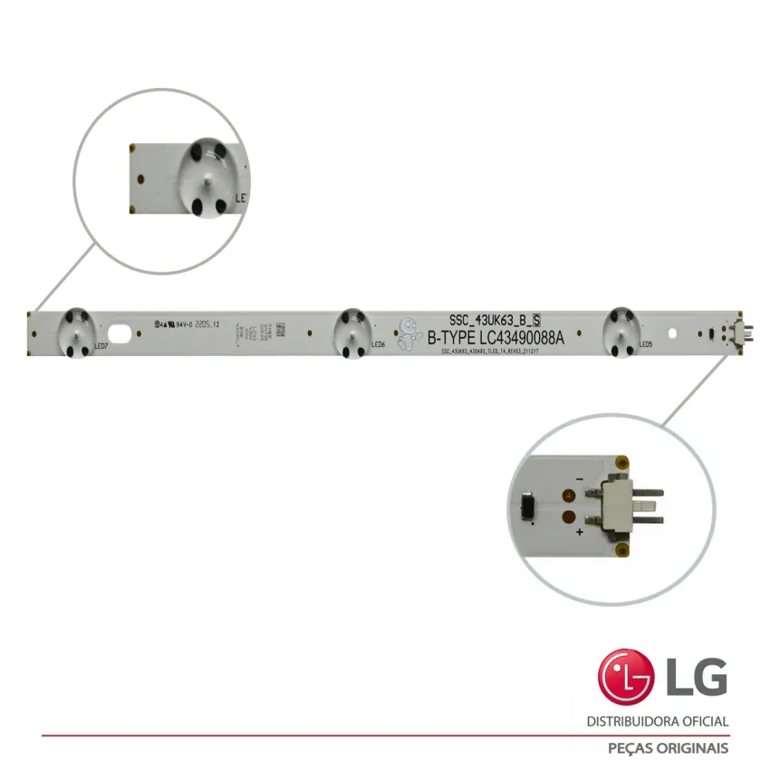 KIT BARRAMENTO LG 43LJ5500 43LJ551C 43LJ5550 43LK5700 43LK571C 43LK5750 43UK6310 43UJ6300 AGF78860201 AGF78899502