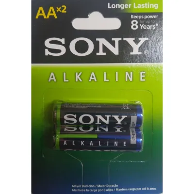 PILHA AA ALCALINA SONY CARTELA COM 2 PILHAS