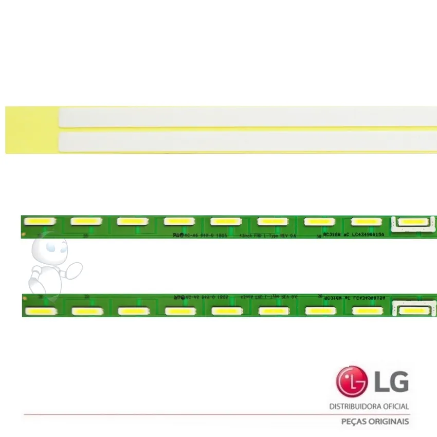 KIT BARRAS DE LED LG 43LF5400 43LF5410 43LF5900 LC43490015A LC43490016A L + R AGF78489801