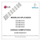 KIT BARRAMENTO LG 55UM7470 55UM7520 55UM761C 55UP7550 55UP751C 55UT660H AGM76889301 AGM76689202 AGM76889302 AGM76931101