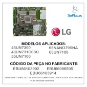 PLACA PRINCIPAL LG 43UN7300 43UN731C0SC 55UN7100 65NANO79SNA 65UN7100 EBU66103902 EBU66086505 CRB38507801 - ORIGINAL