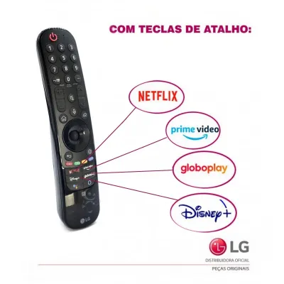CONTROLE REMOTO MAGIC LG AN-MR21GA MR21GC AKB76036203 AKB76036503 AKB76039703 AKB76039704 *NETFLIX PRIME VÍDEO DISNEY+
