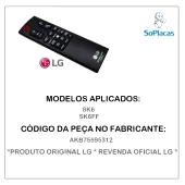 CONTROLE REMOTO SOUNDBAR LG SK6 SK6FF AKB75595312 NOVO | ORIGINAL