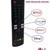 CONTROLE REMOTO SMART TV LG AKB76037602 AKB76040312 AKB76040304 *NETFLIX * PRIME VÍDEO * DISNEY + * GLOBOPLAY*
